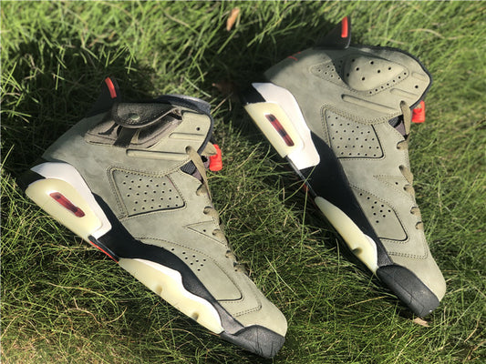 Nike Air Jordan 6 Retro SP Travis Scott Olive Green Sneakers