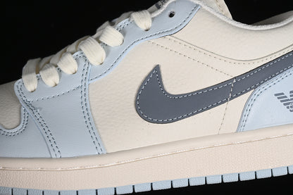 Nike Air Jordan 1 Low White Cream Blue Sneakers