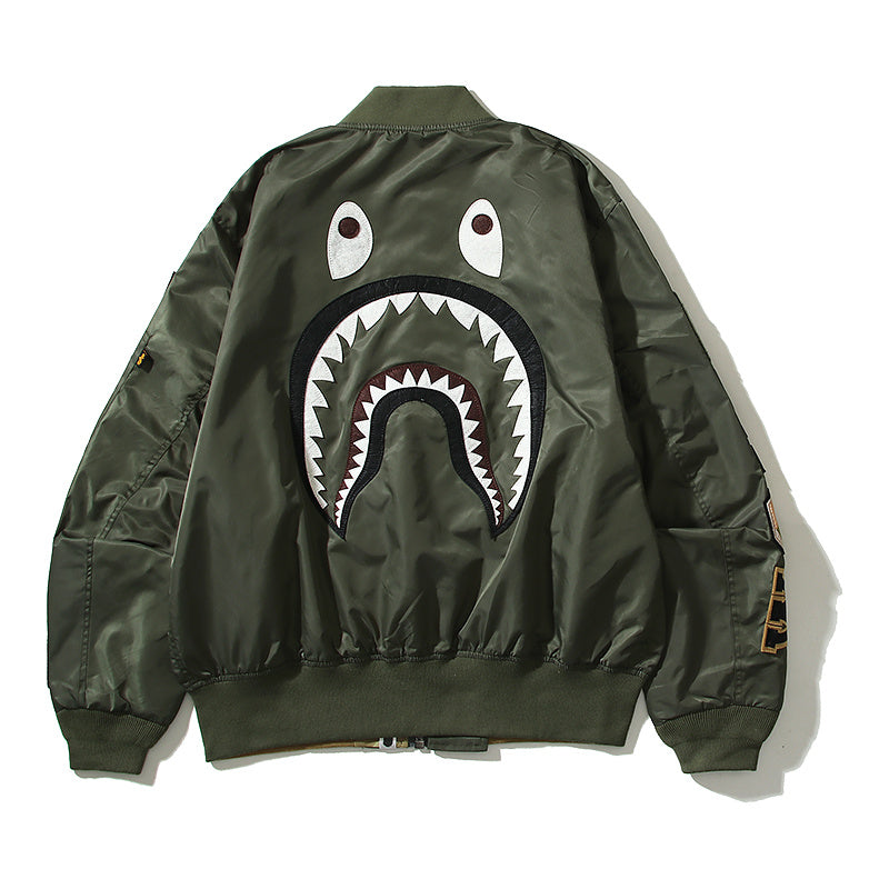 A Bathing Ape Shark-headed Military Style Double-sided Desert Camouflage Jacket