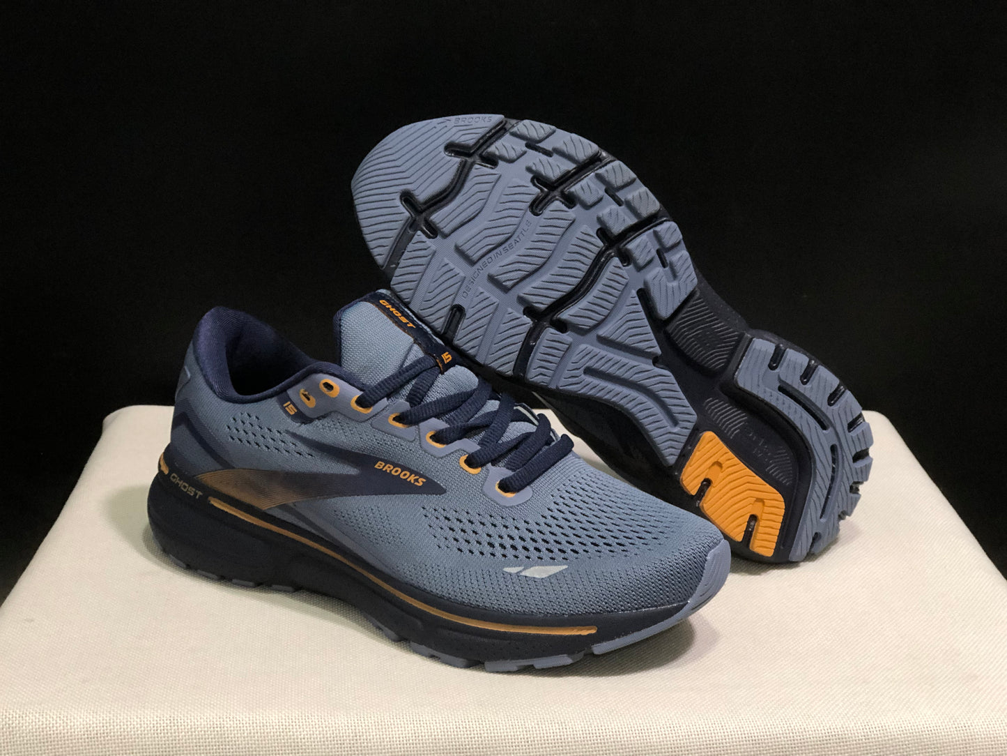 Brooks Ghost 15 Shock-absorbing Wear-resistant Low-top Running Shoes Deep Blue