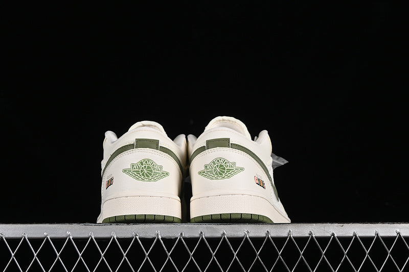 Nike Air Jordan 1 Low GUCCI Green Sole White Sneakers