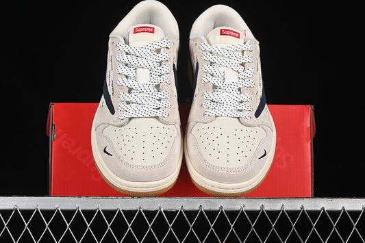 Travis Scott Fragment Design Nike Air Jordan 1 Low Supreme OG SP Blue Beige Grey Sneakers