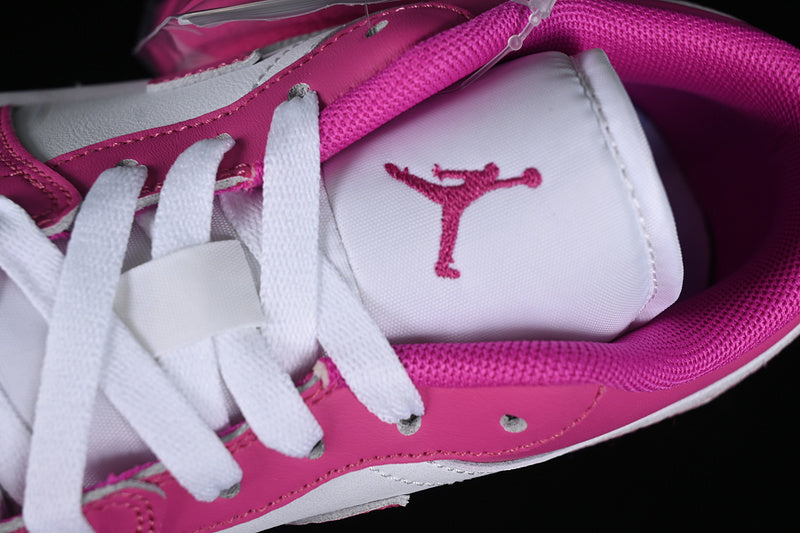 Nike Air Jordan 1 Low Fire Pink White Iris Whisper Sneakers