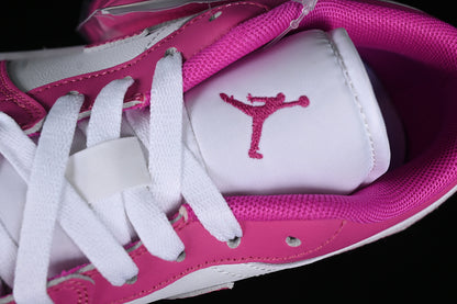 Nike Air Jordan 1 Low Fire Pink White Iris Whisper Sneakers