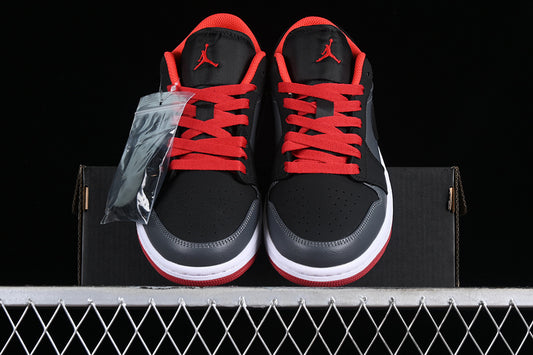 Nike Air Jordan 1 Low Retro Red Sole Black Dark Grey Sneakers