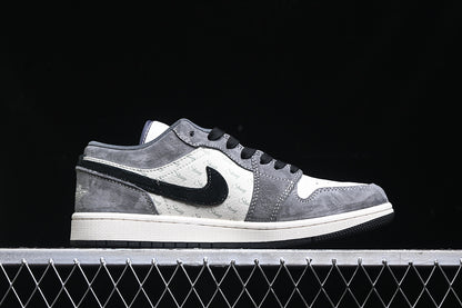 Nike Air Jordan 1 Low Black White Wolf Grey Sneakers