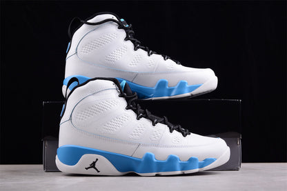 Nike Air Jordan 9 Retro Black Powder Blue Summit White Sneakers