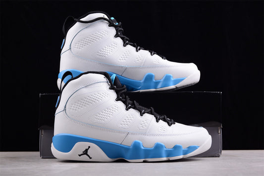 Nike Air Jordan 9 Retro Black Powder Blue Summit White Sneakers