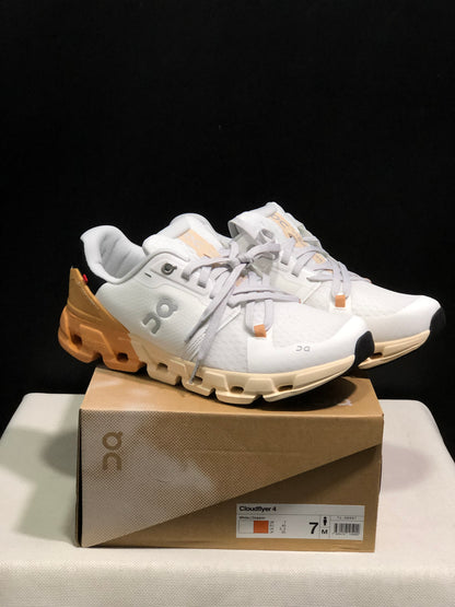 On Running Cloudflow 4 Shock-Absorbing And Wear-Resistant Running Shoes White/Copper