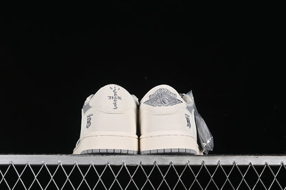 Nike Air Jordan 1 Low BURBERRY Travis Scott Fragment Design OG SP Grey White Sneakers