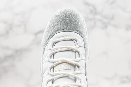 Nike Air Jordan 11 Retro Low White Metallic Silver Sneakers