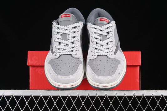 Travis Scott Fragment Design Nike Air Jordan 1 Low Supreme OG SP Grey White Sneakers