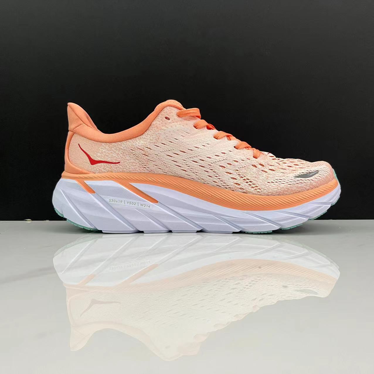 Hoka One One Clifton 8 Women's Fashion Shoes Shock-absorbing Sneakers Light Orange