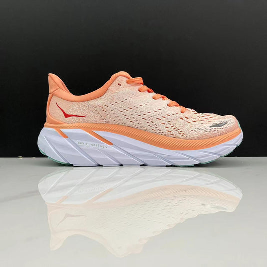 Hoka One One Clifton 8 Women's Fashion Shoes Shock-absorbing Sneakers Light Orange