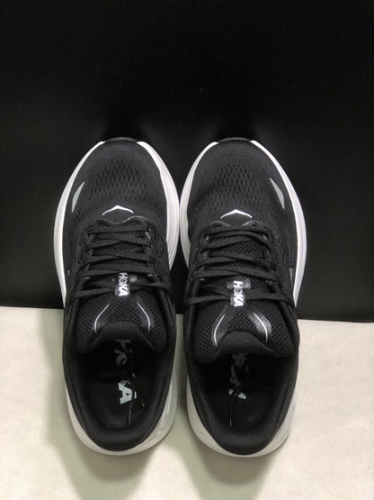 Hoka One One Bondi 9 Comfortable Low-top Running Shoes Sneakers Black/White