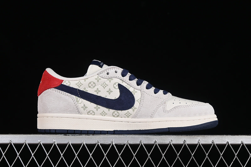 Nike Air Jordan 1 Low LV Travis Scott Fragment Design OG SP Navy Grey White Sneakers