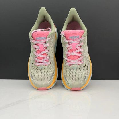 Hoka One One Clifton 8 Fashion Shoes Shock-absorbing Sneakers Light Green