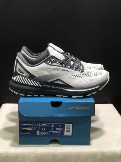 Brooks Adrenaline GTS 23 Shock-absorbing Wear-resistant Low-top Running Shoes Mushroom Grey