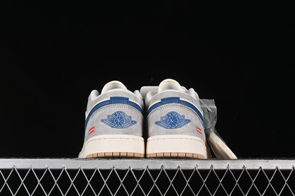 Nike Air Jordan 1 Low Supreme Grey White Red Blue Sneakers