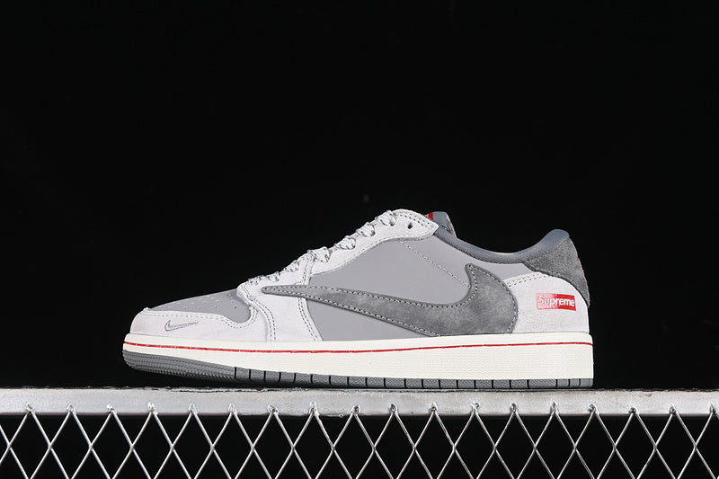 Travis Scott Fragment Design Nike Air Jordan 1 Low Supreme OG SP Grey White Sneakers
