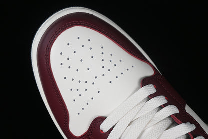 Nike Air Jordan 1 Low Metallic Silver Grain Dark Red White Sneakers