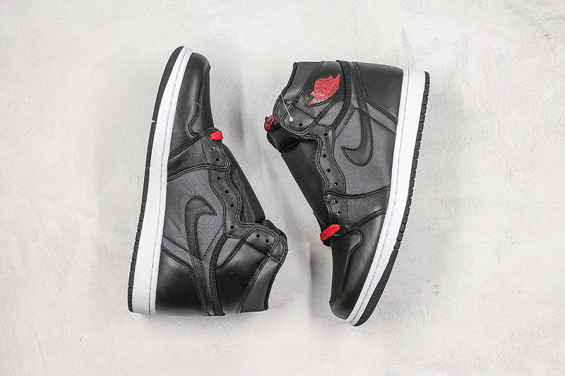 Nike Air Jordan 1 Retro OG High Black Gym Red Metallic Silver Sneakers