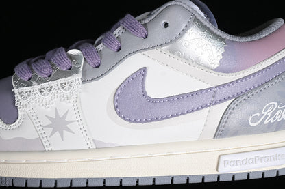 Nike Air Jordan 1 Low Vintage Grey Stealth White Purple Sail Sneakers