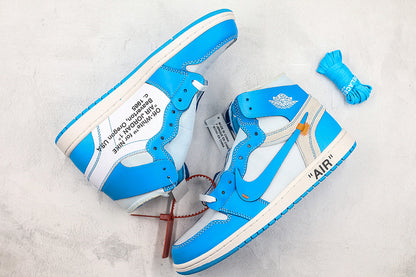 Nike Air Jordan 1 Retro Off-White High Blue White Sneakers