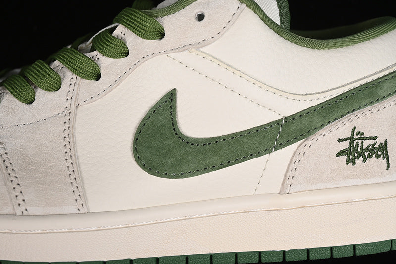 Nike Air Jordan 1 Low Off-White Green Sole Coconut Milk White Sneakers