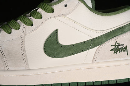 Nike Air Jordan 1 Low Off-White Green Sole Coconut Milk White Sneakers