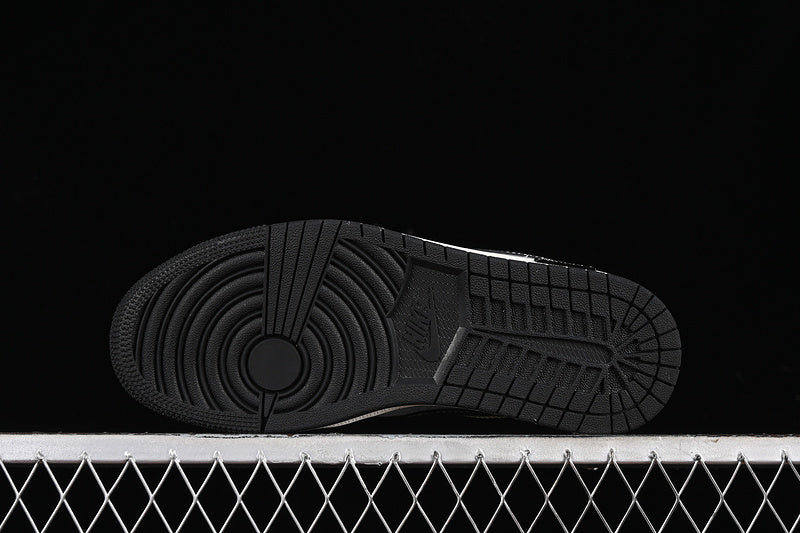 Nike Air Jordan 1 Low GUCCI White Sole Black Silver Flash Sneakers