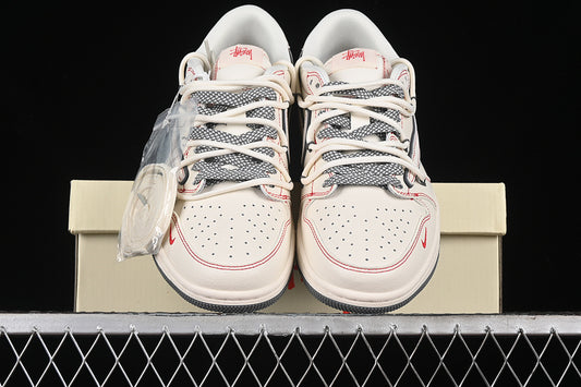 Nike Air Jordan 1 Low Travis Scott Fragment Design OG SP Beige Red Grey Sneakers