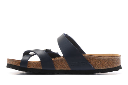 Birkenstock Dark Blue Comfort Toe-Loop Leather Sandals