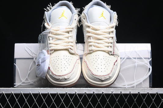 Nike Air Jordan 1 Low Phantom Coconut Milk Light Armory Blue Sneakers