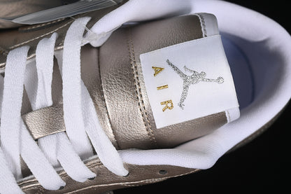 Nike Air Jordan 1 Low Summit White Brown Metal Zinc Sneakers