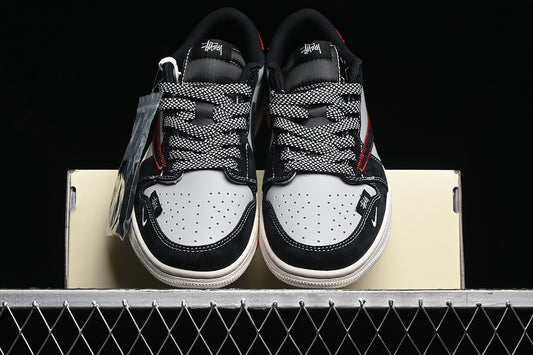 Travis Scott Fragment Design Nike Air Jordan 1 Low OG SP Red White Black Sneakers