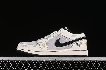 Nike Air Jordan 1 Low Black Myth White Grey Sneakers