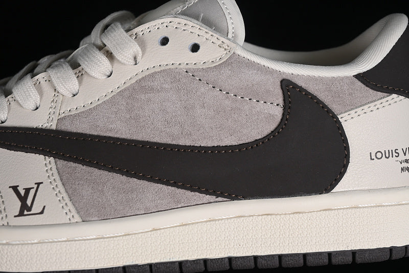 Nike Air Jordan 1 Low LV Travis Scott Fragment Design OG SP Black Sole Grey White Sneakers