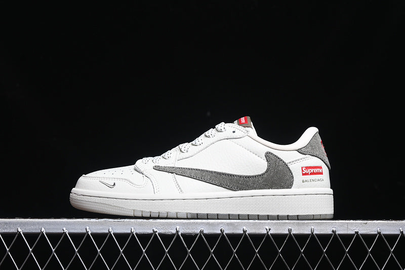 Travis Scott Fragment Design Nike Air Jordan 1 Low Supreme Balenciaga OG SP Medium Grey White Sneakers
