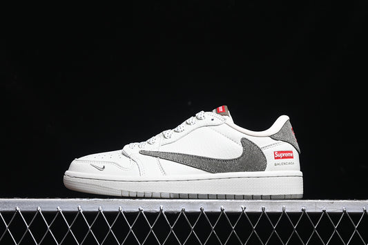 Travis Scott Fragment Design Nike Air Jordan 1 Low Supreme Balenciaga OG SP Medium Grey White Sneakers
