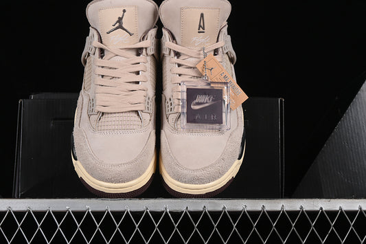 A Ma Maniere Nike Air Jordan 4 Retro Fossil Stone Pewter Burgundy Crush Sneakers
