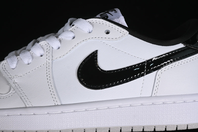 Nike Air Jordan 1 Low 85 Patent Leather Black Label White Sneakers