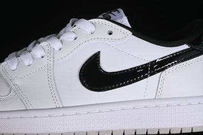 Nike Air Jordan 1 Low 85 Patent Leather Black Label White Sneakers