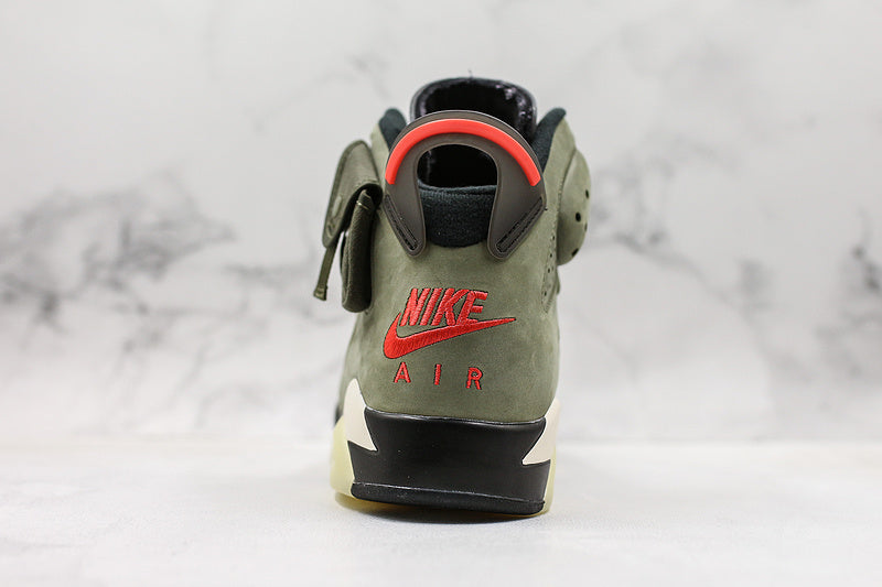 Nike Air Jordan 6 Retro Travis Scott Olive Khaki Green Sneakers