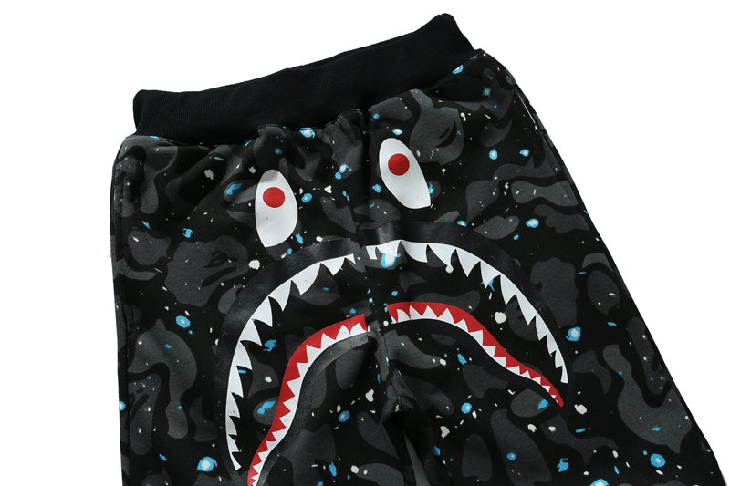 A Bathing Ape Shark Head Luminous Series Pants Starry Night