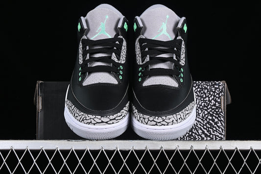 Nike Air Jordan 3 Retro Green Glow Black Wolf Grey White Sneakers