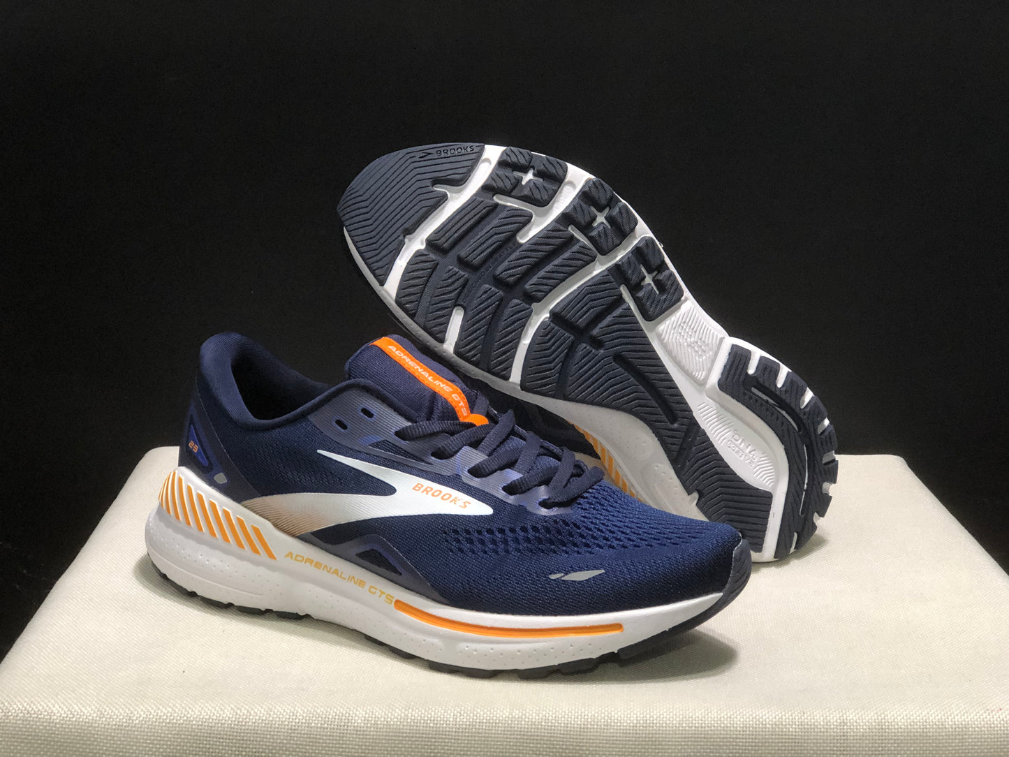 Brooks Adrenaline GTS 23 Shock-absorbing Wear-resistant Low-top Running Shoes Blue/Orange