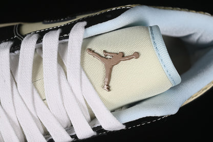 Nike Air Jordan 1 Low Blue Muslin Coconut Milk Black Sneakers