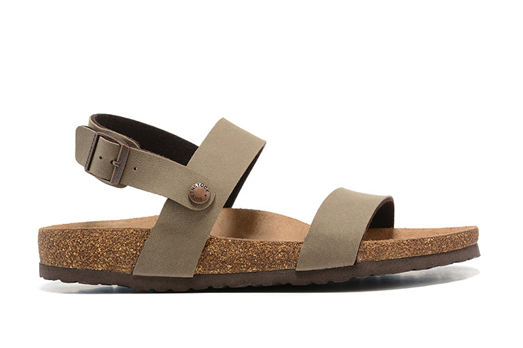 Birkenstock Light Brown Casual Scrub Leather Strappy Sandals