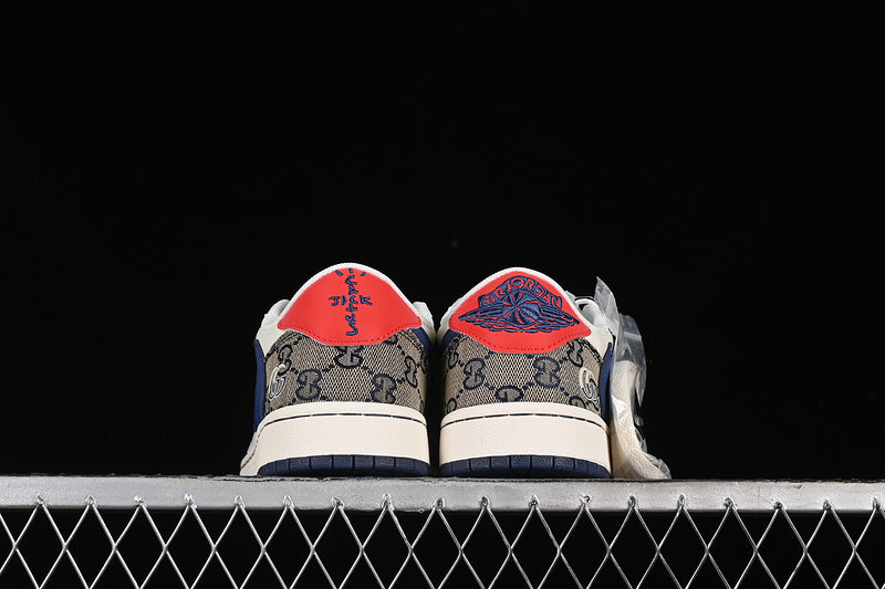 Nike Air Jordan 1 Low OG SP Travis Scott Fragment Design White Grey Blue Red Sneakers